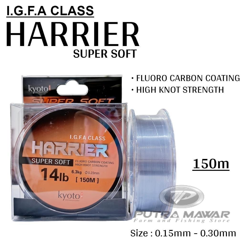 Kyoto I.G.F.A Class Harrier Panjang 150m Senar Super Soft Fluorocarbon Coating Tali Pancingan Warna 