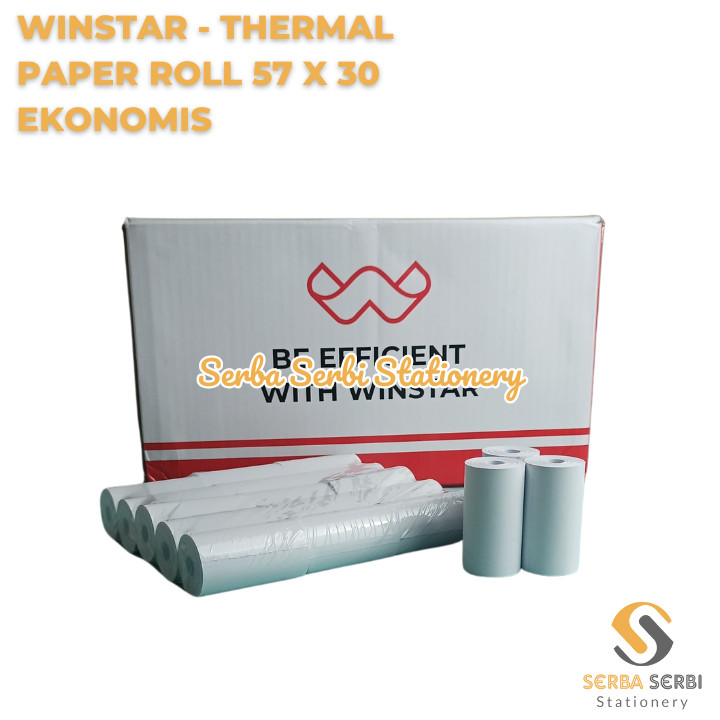 

(1 PAK ISI 15 ROL) WINSTAR - THERMAL PAPER ROLL / TELSTRUK / KERTAS STRUK KASIR 57 X 30 57X30 58 X 30 58X30 EKONOMIS