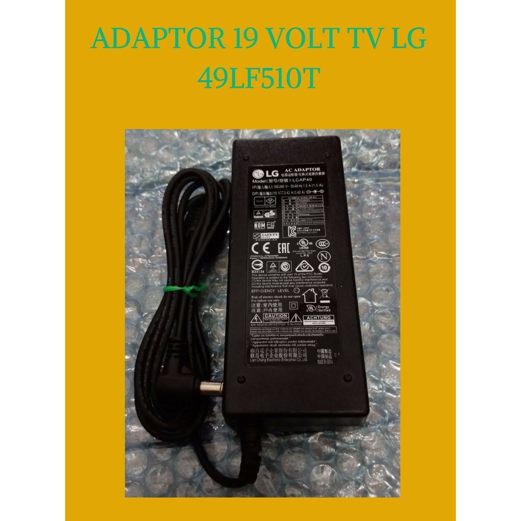 ADAPTOR TEGANGAN OUTPUT 19 VOLT DC 3.42 AMPERE ORIGINAL TV LG UNTUK 43-49 INCH MODEL 49LF510T