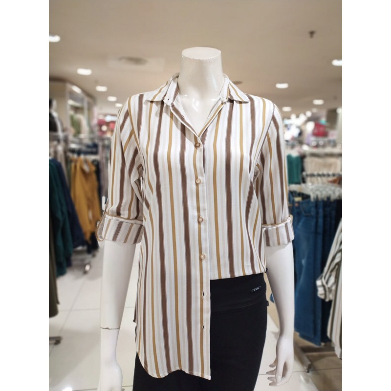 Kemeja Lengan Panjang Wanita by C2 | Kemeja garis-garis C2 | C2
