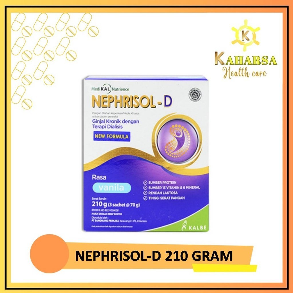 

NEPHRISOL - D 210 gr - Nutrisi Khusus Untuk Pasien Gagal Ginjal - Vanila - Cappucino