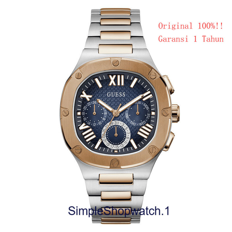 Original 100% GUESS GW0572G4  HEADLINE Jam Tangan Pria  Rose Blue Garansi Resmi 1 Tahun