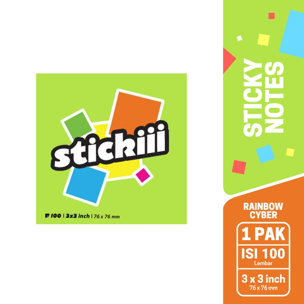 

[Stationery Spectrum] Stickii Sticky Notes Rainbow Cyber - STI SNTIT 820 K