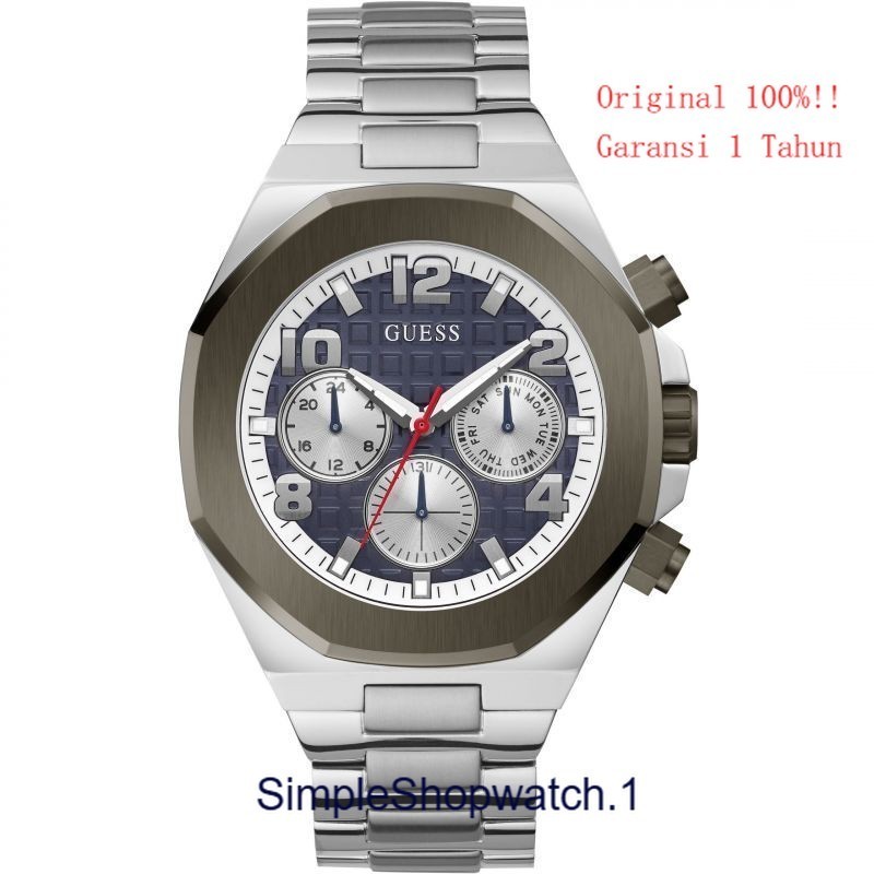 Original 100% GUESS GW0489G1 EMPIRE Jam Tangan Pria  Silver Garansi Resmi 1 Tahun