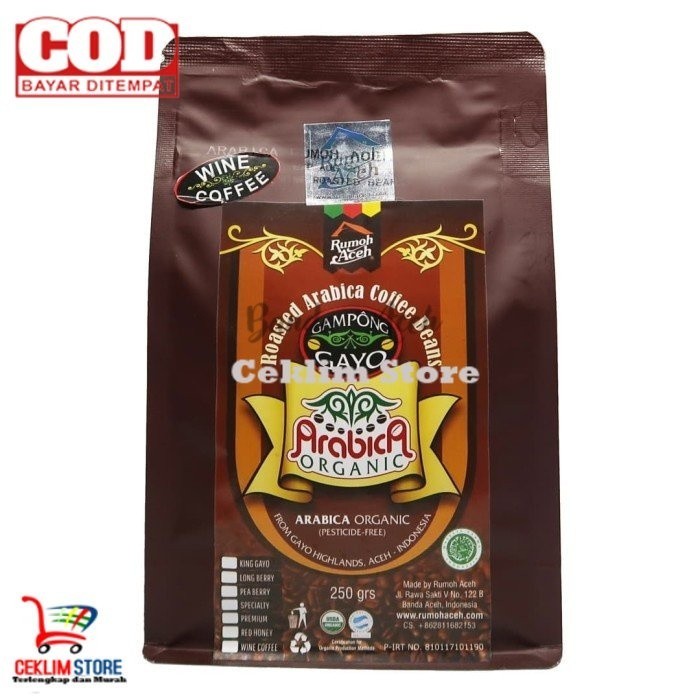 

Wine Coffee Arabika Gayo Kopi Aceh Rumoh Aceh Kopi Luwak 250Gr