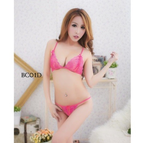 Underwear Wanita Set Bra G String Celana Dalam Fuschia Bc01D