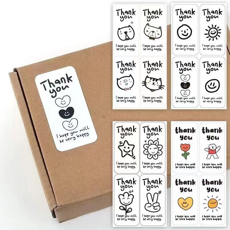 

Stiker Label Terima Kasih/Stiker Segel Kotak Hadiah Terima Kasih - 100 Lembar
