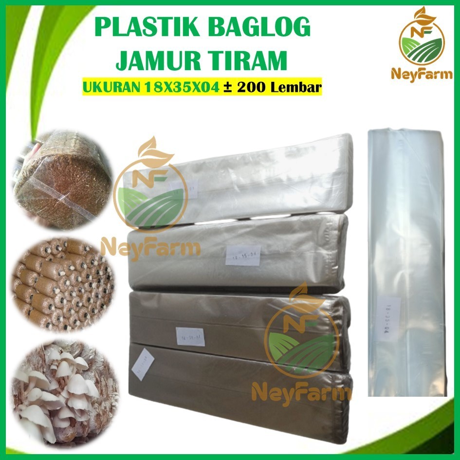 Plastik Baglog Jamur Tiram Ukuran 18x35x04 Isi 200 Lembar