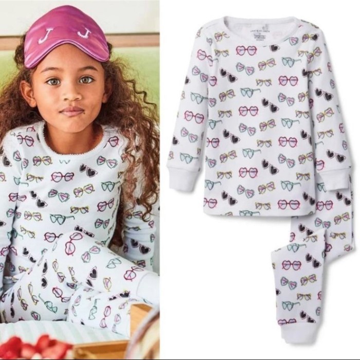BAJU SETELAN PIYAMA JANIE AND JACK WHITE SUNGLASSES ANAK PEREMPUAN