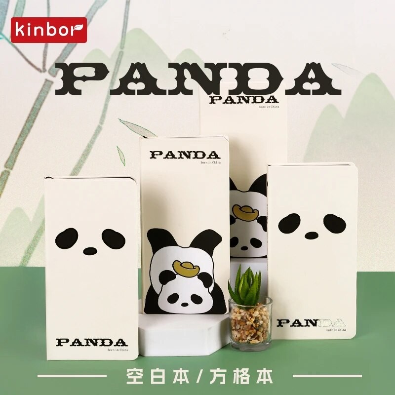 

Kinbor Panda Small Notebook Kawaii Cute Grid/Blank Notepads And Journals/Weekly Planner 88 Sheets Self-Filled Efficiency Books