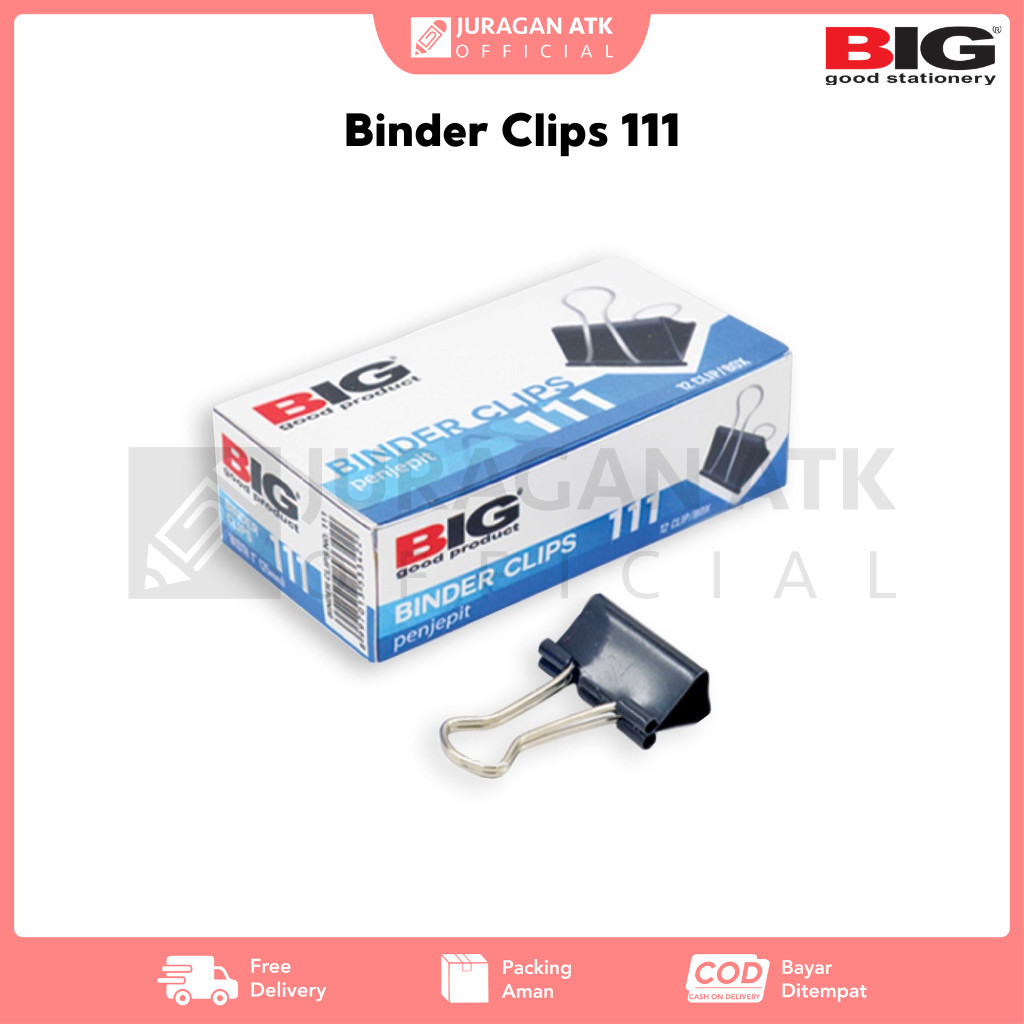 

Binder Clips 111 BIG Penjepit Kertas 111 BIG BC-111