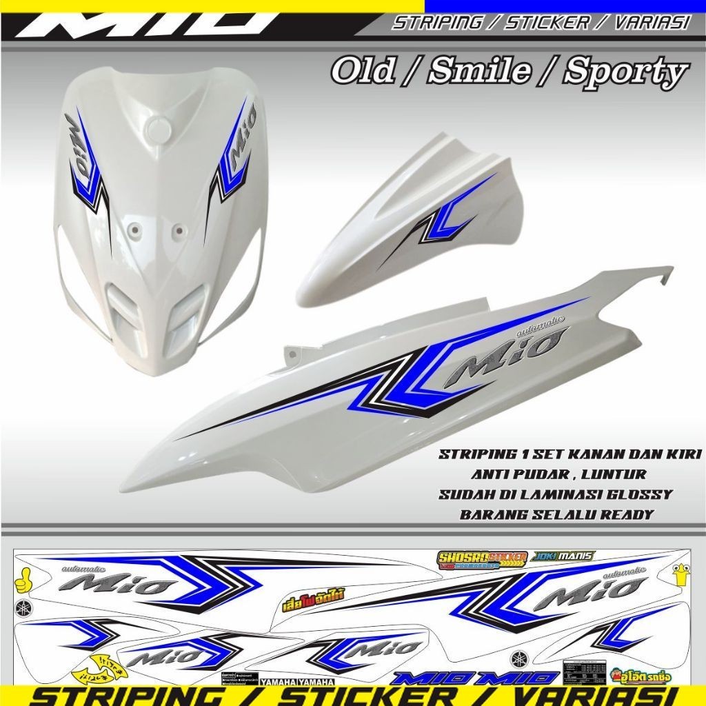 STICKER MOTIF STIKER STRIPING MOTOR MIO OLD MIO THAILAND MIO SMILE STIKER