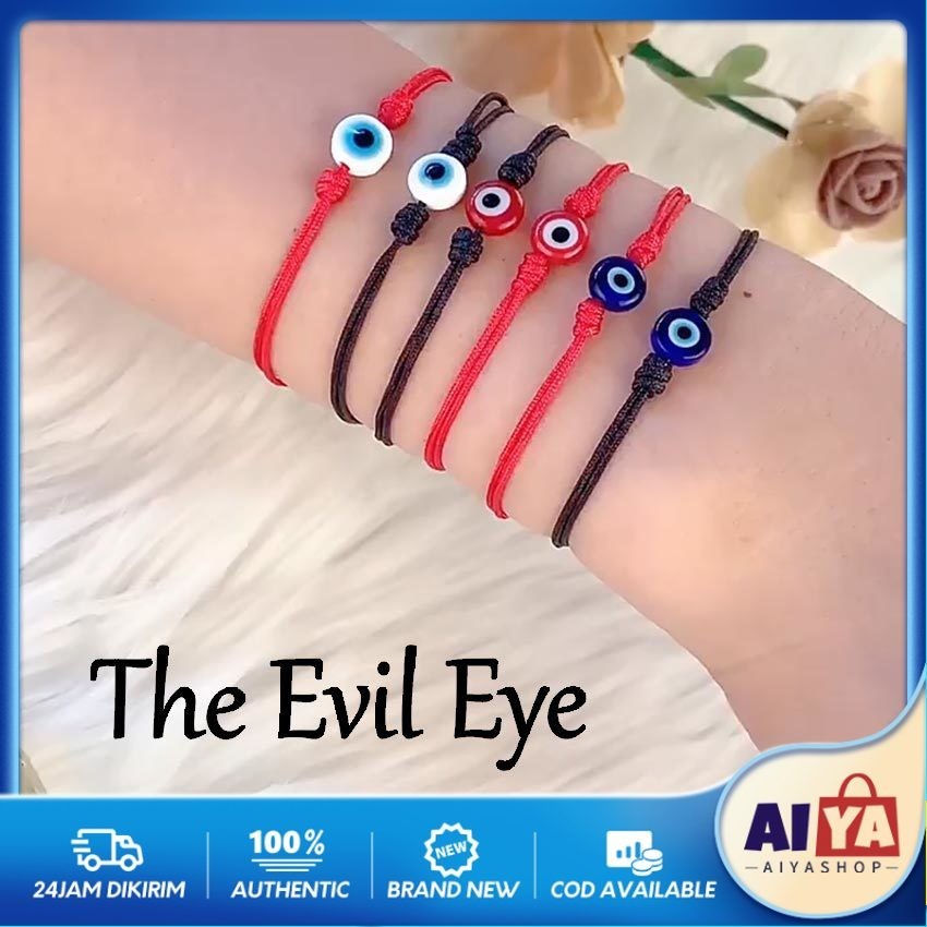 2Pcs Gelang Couple Evil Eye Manik Mata Turki Bracelet Blue Nazar Boncugu Couple Tali Waterproof