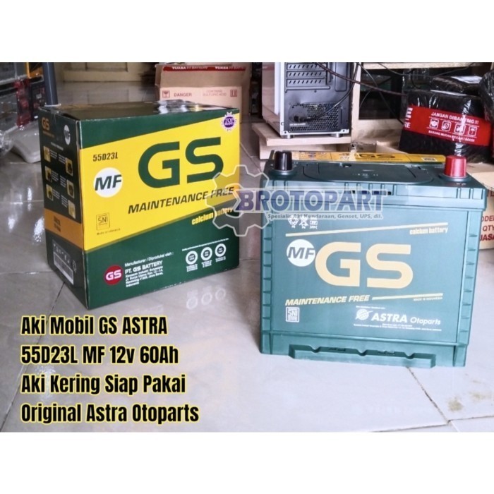 Aki Mobil Mazda 2 CX7 CX5 Non ISTOP GS ASTRA 55D23L MF Aki Kering 60Ah ORIGINAL ASTRA OTOPARTS