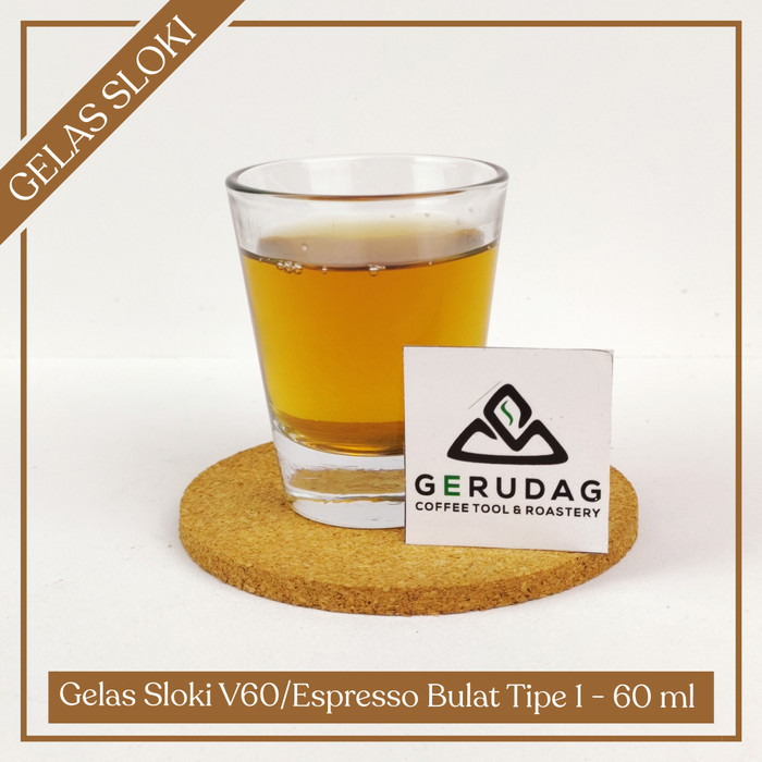 Gelas Espresso Single Shoot 60 ML Gelas Kopi V60 Sloki Kaca Beling