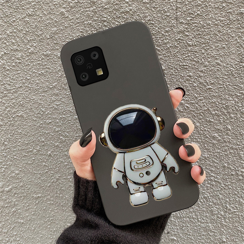 For Sharp Aquos Sense6S / Aquos Sense6 Case Astronaut Bracket Smooth Soft Silicone Anti Collision fo