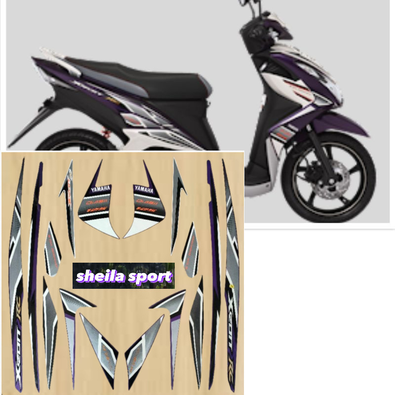 Striping xeon Stiker Yamaha Xeon RC violet hitam ungu tahun 2013 2014 kualitas bagus
