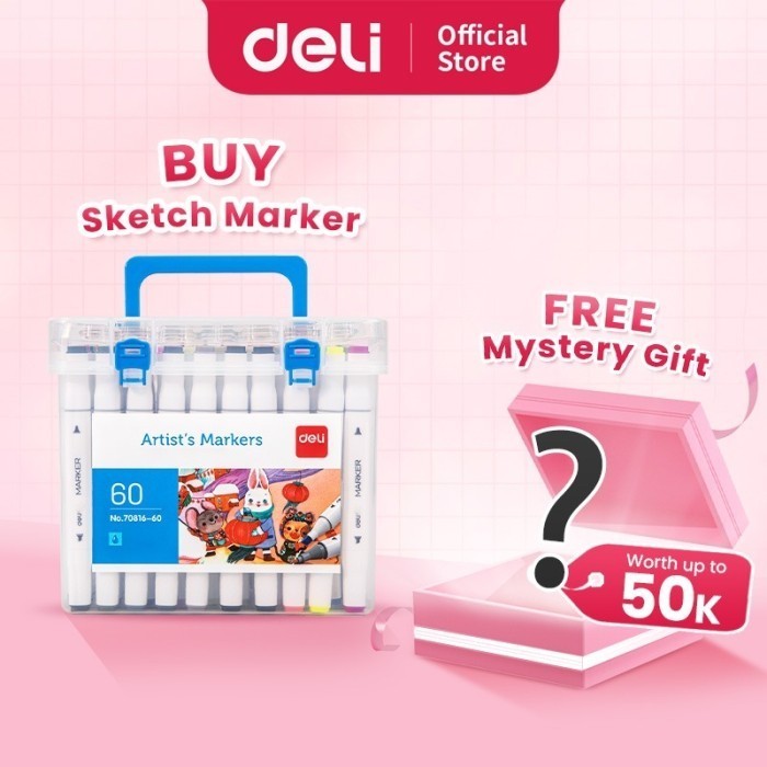

Deli Sketch Marker/Water-based Marker/Spidol Sketsa Double Tip 70816 - 12 Warna