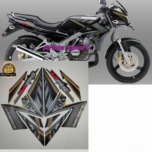 Striping stiker motor kawasaki ninja r 2014 hitam se lis les ninja motor standar motif original