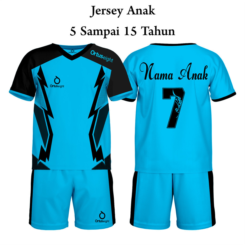 Jersey Konfeksi Langsung PASANG NAMA DAN NOMOR PUNGGGUNG Baju Bola 5-15 Tahun Jersey Futsal Custom J