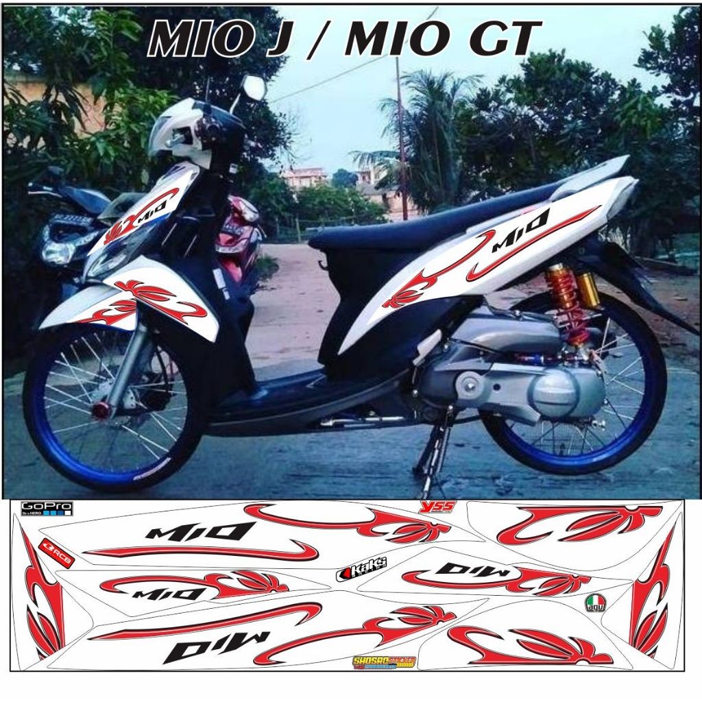 VARIASI SIMPLE Striping MOTOR mio GT / STRIPING VARIASI stiker mio GT / variasi striping MIO J STRIP