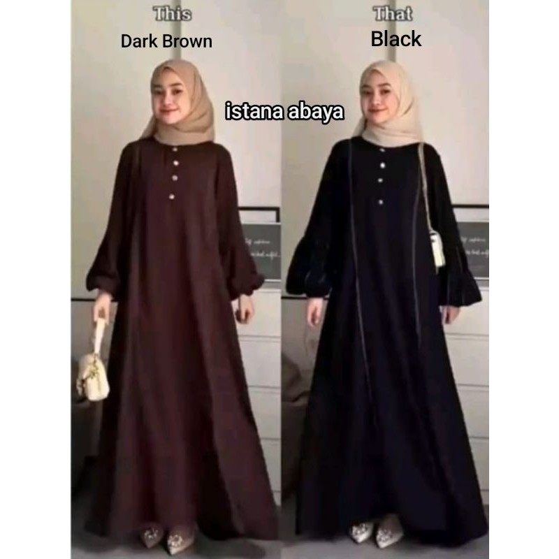Daviana - Gamis Abaya Safiya Kekinian Cantik dg model Tangan Balon Elegan Baju Lebaran 2025 13D10