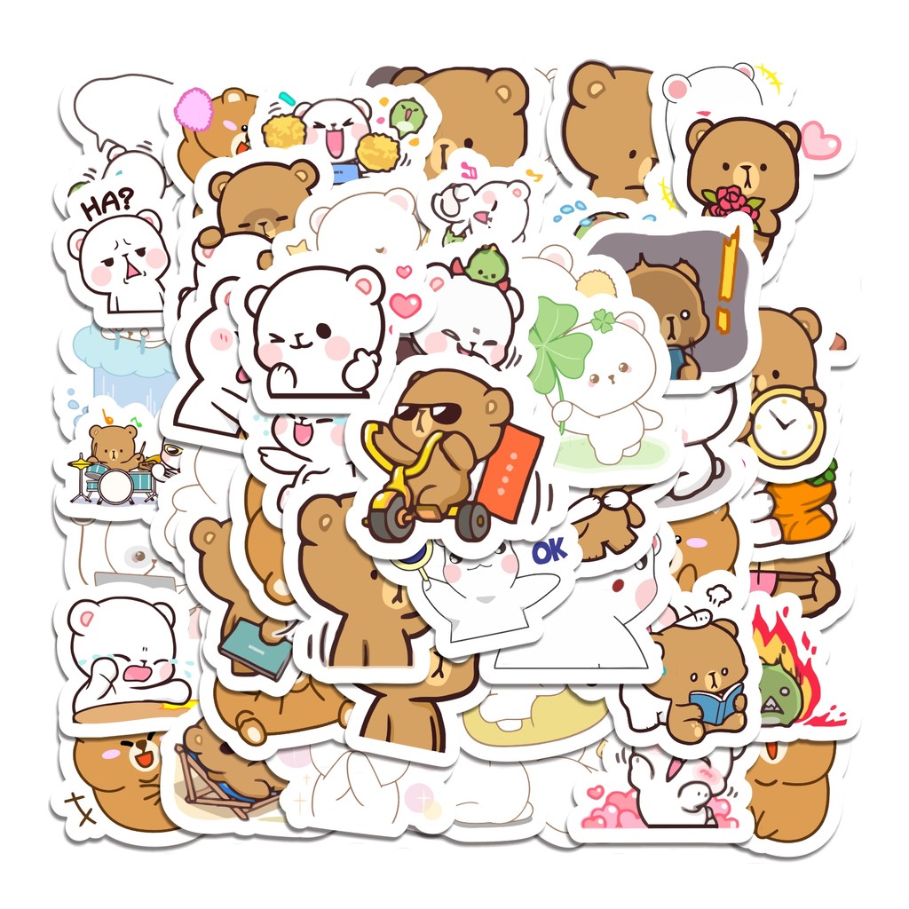 

COD 50 Pcs Stiker Kartun Beruang Lucu Anti Air Untuk Dekorasi Notebook Sepeda Skateboard Handphone