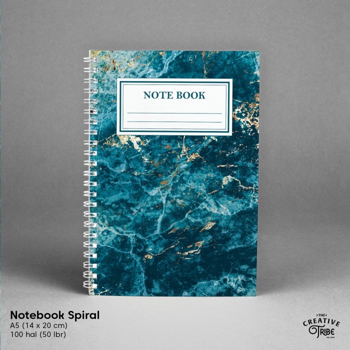 

Buku Catatan Spiral A5 Marble - 100 Hal Notebook Block Note Souvenir - Marble Blue, Spiral - Polos