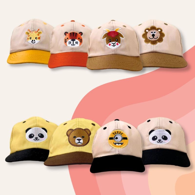 Topi Anak Karakter Hewan Lucu / Topi Baseball Anak / Topi Anak Karakter