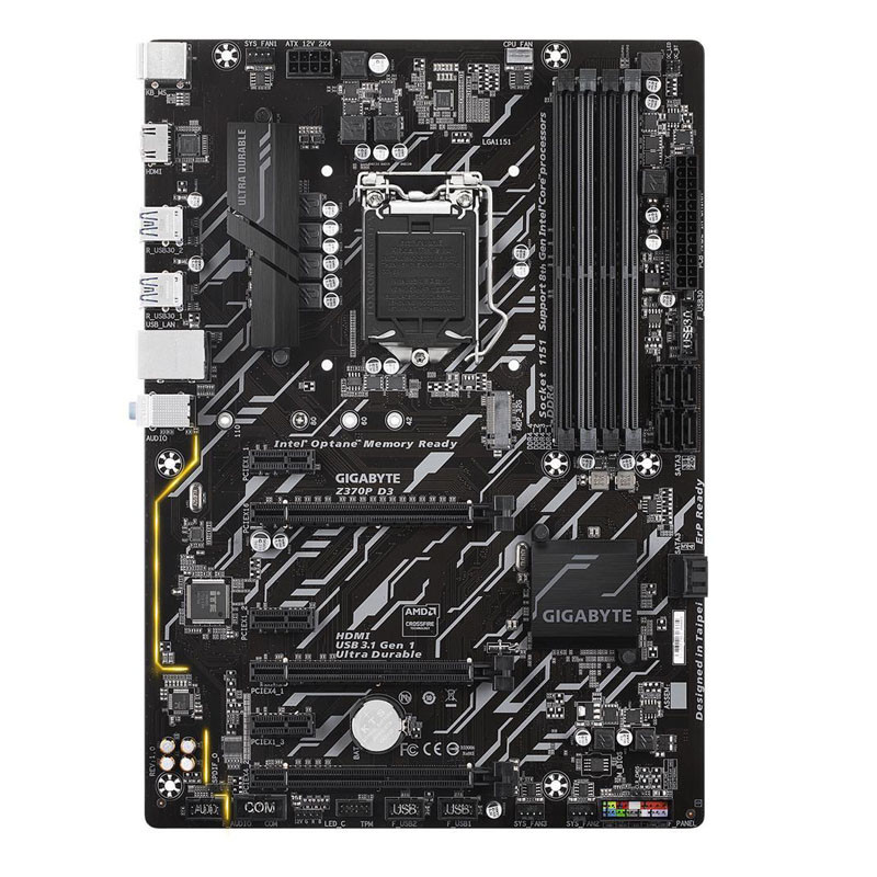 Used GIGABYTE Z370P D3  LGA 1151 (300 Series) Intel Z370 HDMI SATA 6Gb/s USB 3.1 ATX Intel Motherboa