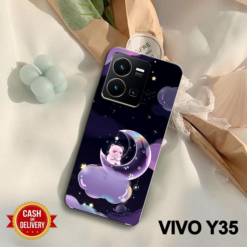 MAKMUR - Case VIVO Y35 2022 NEW - Case Hp - Premium Glossy Casing Hp - Bear - Kesing Hp - Kartun Ber