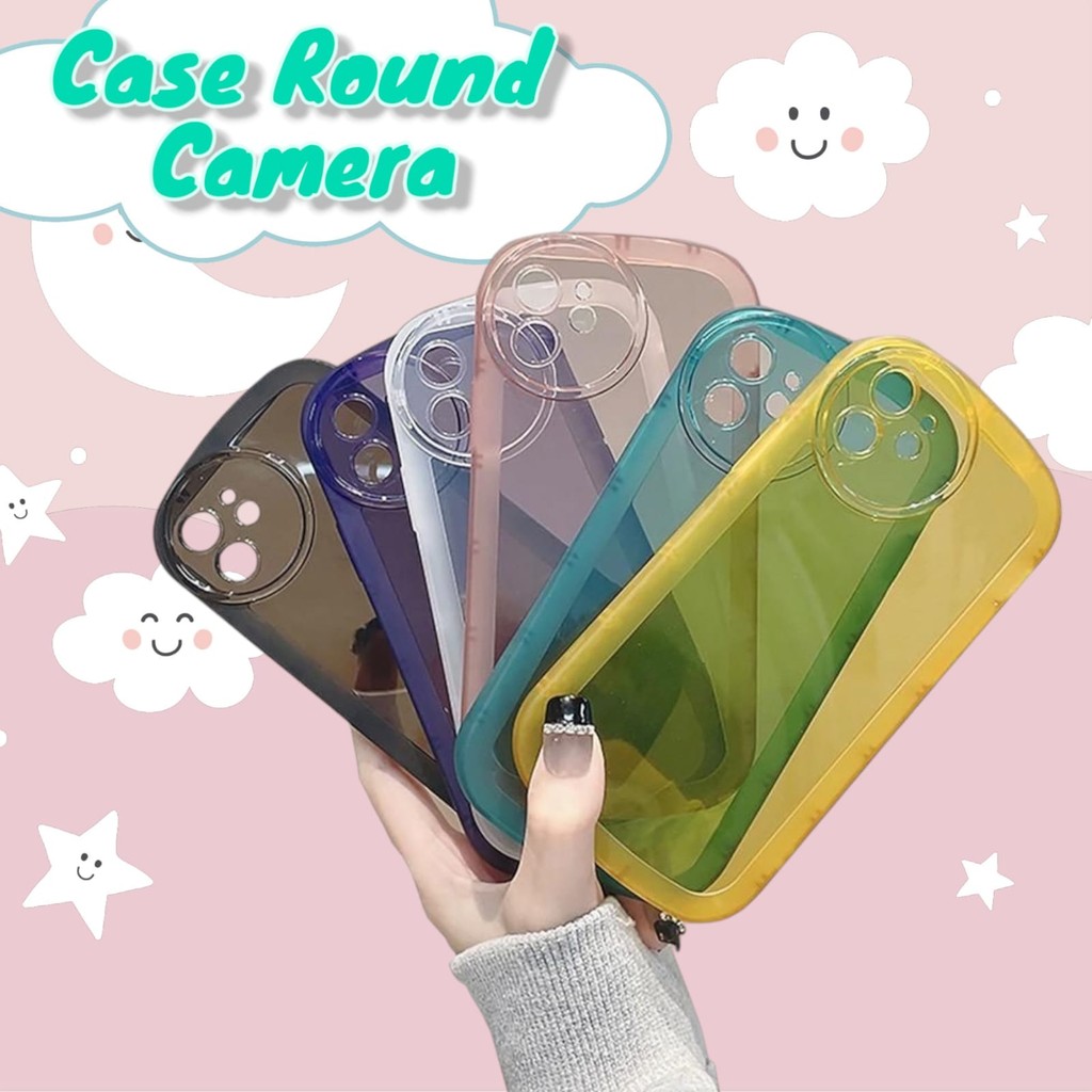 (RM8) Soft Case Transparan Round Camera Iphone 7/8 Plus X/XS XR 11 11 PRO 11 PRO MAX Motif Angel Eye