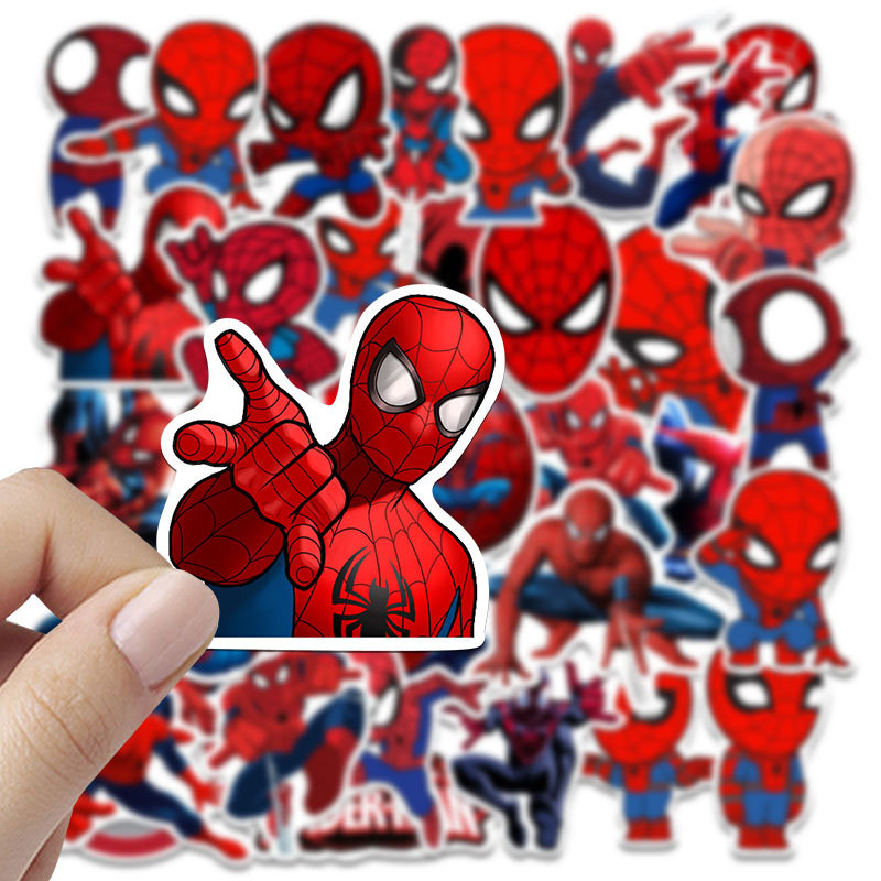 

35PCS Spiderman Stickers For Kids Cute Anime Stickers Kawaii Luggage Notebook Scrapbooking Sticker