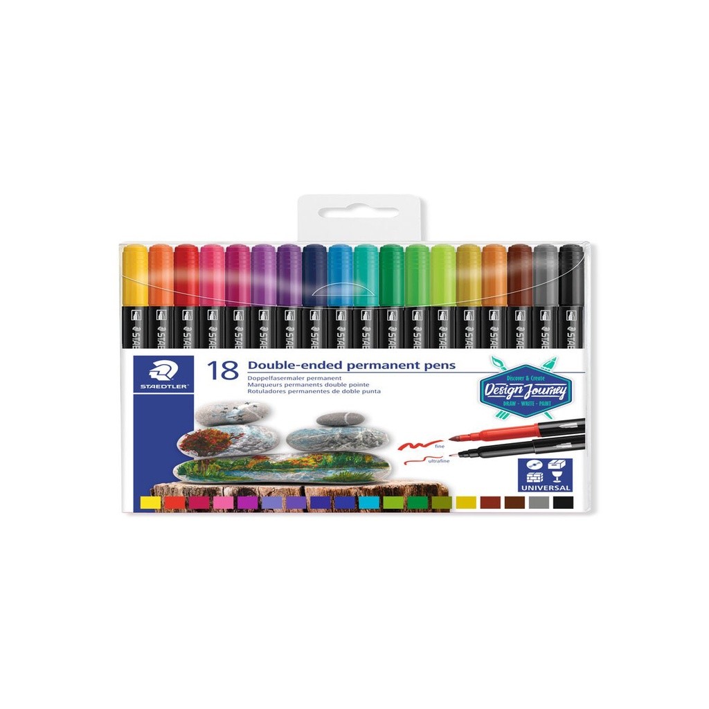 

DOUBLE ENDED PERMANENT FIBER TIP PENS 18C STAEDLER/SPIDOL 621320891