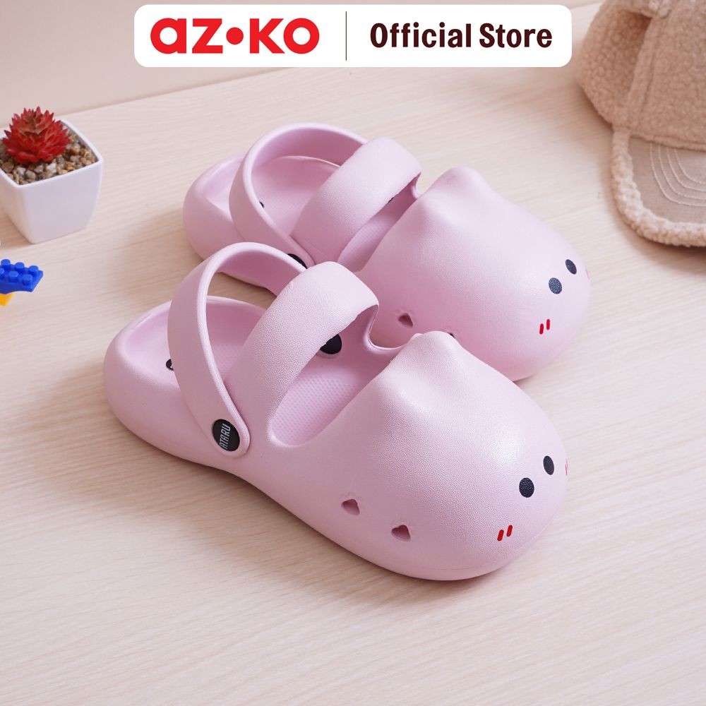 AZKO Ataru Ukuran 40/41 Sandal Wanita Mary Jane Cat - Pink women slipper sendal kasual alas kaki per