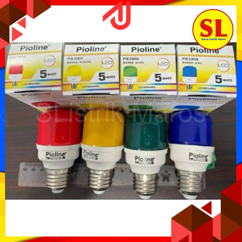 PIOLINE LAMPU LED 5 WATT BANYAK WARNA