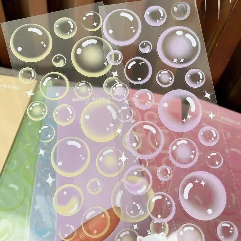 

Korean Stickers Wholesale Original Transparent Bubble Ins Style Cute Hand Account with Card Stickers