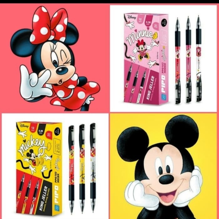 

Best Seller Pipo Disney PPG100 Minnie mouse set ballpoint gell 12pcs/tinta hitam - Donald