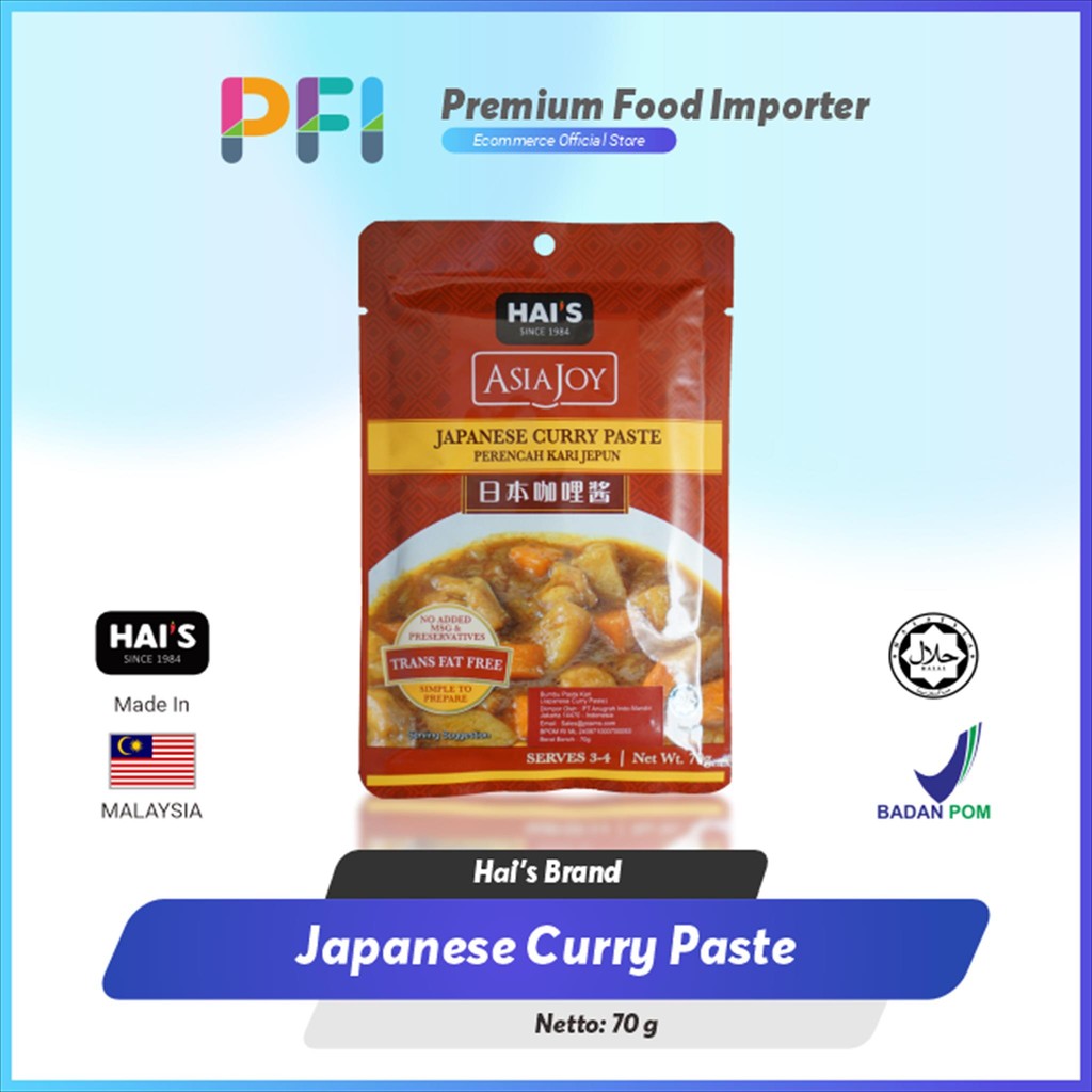 

Hais Asia Joy Japanese Curry Paste 70G - Bumbu Kari Jepang