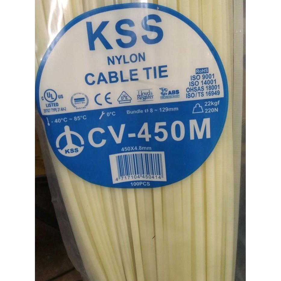 Original KSS CV450 Kabel Tis 450mm 45 cm x 4.8 mm Cable Tie Ties 10Pcs