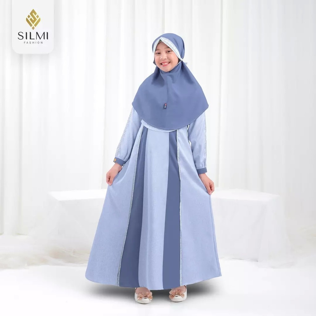 SILMI - Sarimbit Sabrina Gamis Anak Perempuan Terbaru One Set Hijab Bahan Ceruty Premium Terbaru by 