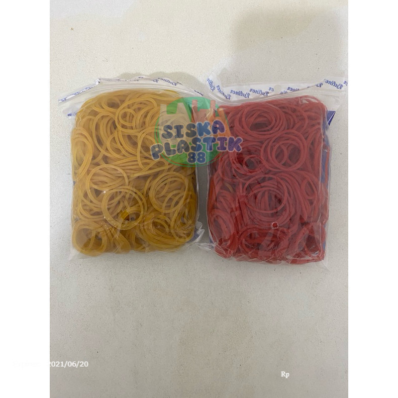 

Karet Gelang 16mm / Karet Serba Guna Kuning Dan Merah 80 Gram