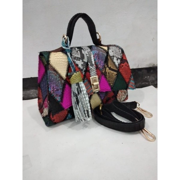 Tas Kulit Ular Piton Asli Wanita TREVES PACOAK KULIT ULAR