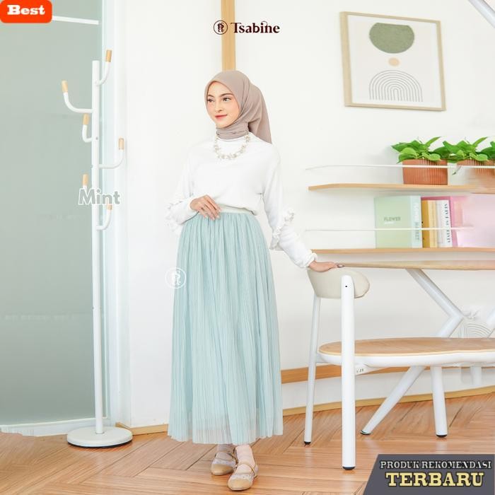 rok wanita kekinian Tsabine - Lily Tutu Skirt Rok Plisket Tule  Panjang Premium Karet Pinggang Furin