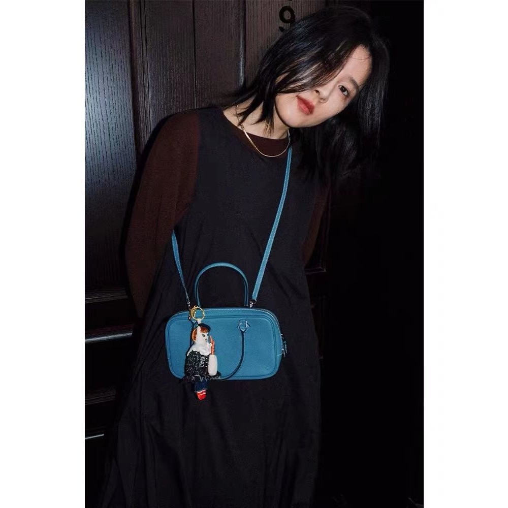 BagTas Biru Kecil Warna Denim untuk Wanita  Tas Tangan Mini Ceruk Perancis Kelas Atas Baru Tas Selem