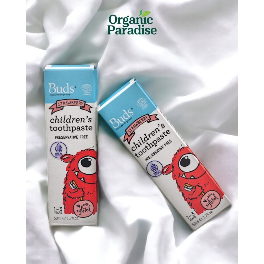 

Premium Organic BudsToothpaste With Xylitol / Pasta Gigi Odol Bayi 1-3 Tahun