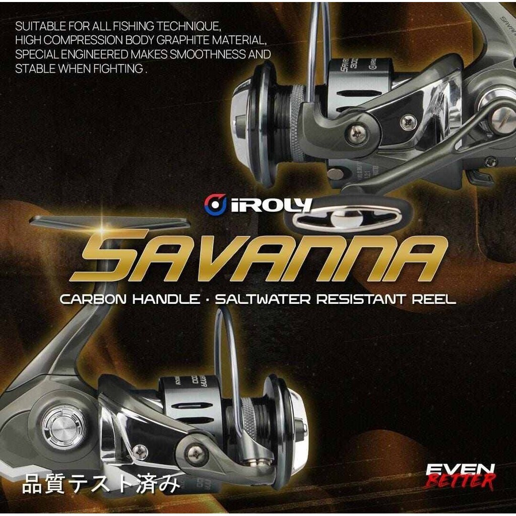 REEL POWER HANDLE SALT WATER IROLY SAVANNA/EBISU 1000-6000