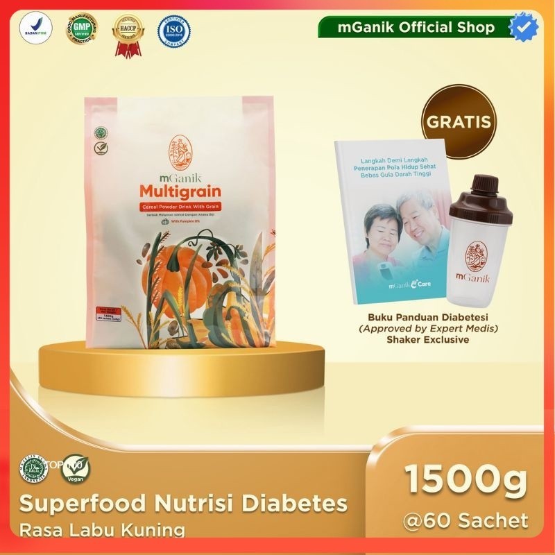 MGANIK MULTIGRAIN 1500gr (ISI 60 SACHET) 100% ORIGINAL BPOM & MUI HALAL ORI M GANIK CHOCOFUN