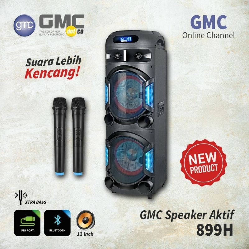 Speaker Bluetooth Multimedia GMC 899H Super Bass + 2 Mic Wireless