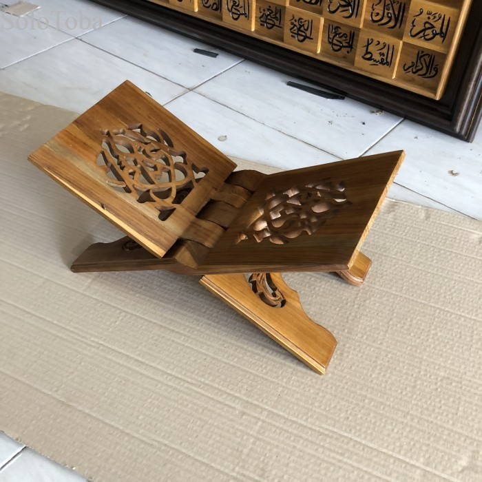 

rekal / stand al-qur'an tempat baca alquran ukiran kayu jati murah